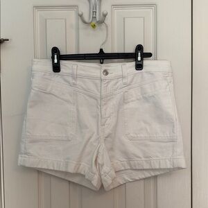 American Eagle Outfitters White Jean Shorts 10 high rise strigid NWT